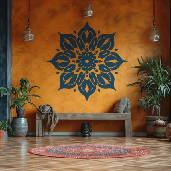 Elegant Mandala Wall Sticker - Symmetrical Design Vinyl Decal for Home and Studio - Meditation and Yoga Wall Art Decor Gift
